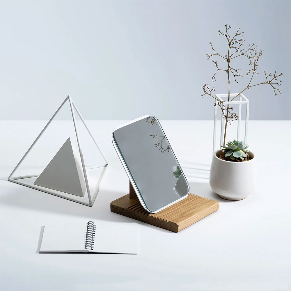 Oglinda cosmetica SPIN Mismo Utility, 15 x 13 cm, alb