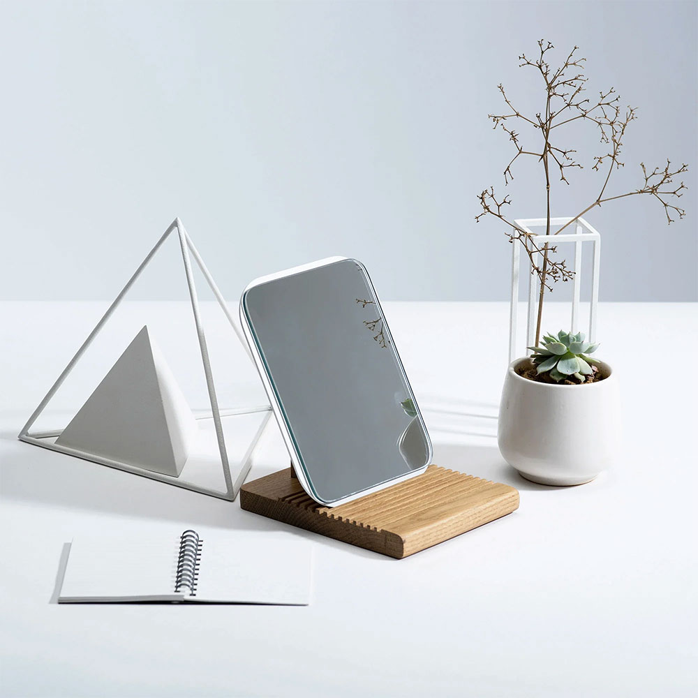 Oglinda cosmetica SPIN Mismo Utility, 15 x 13 cm, alb