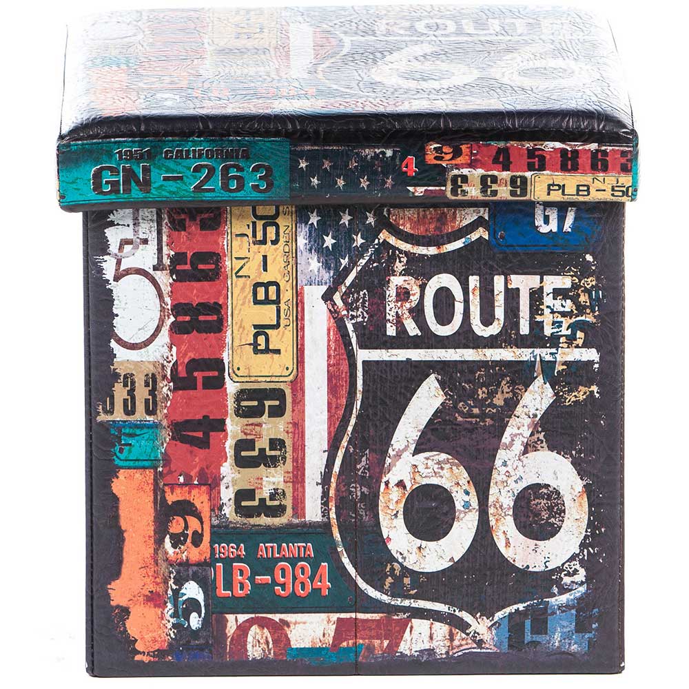 Cutie depozitare Route 66, 38 x 38 x 37.5 cm, multicolor