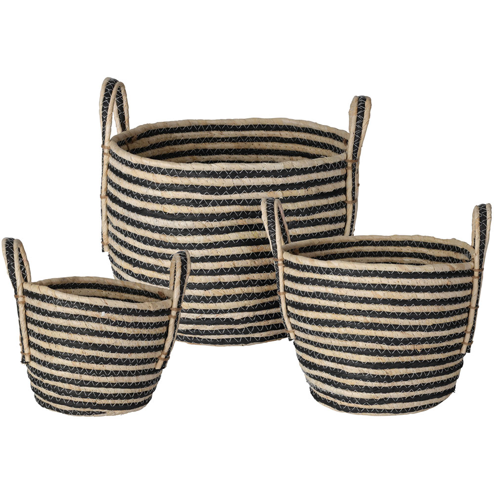 Cos depozitare KR2004170, maro deschis-negru, 3 bucati