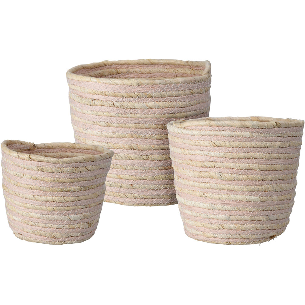 Cos depozitare KR2004220, maro deschis-roz, 3 bucati