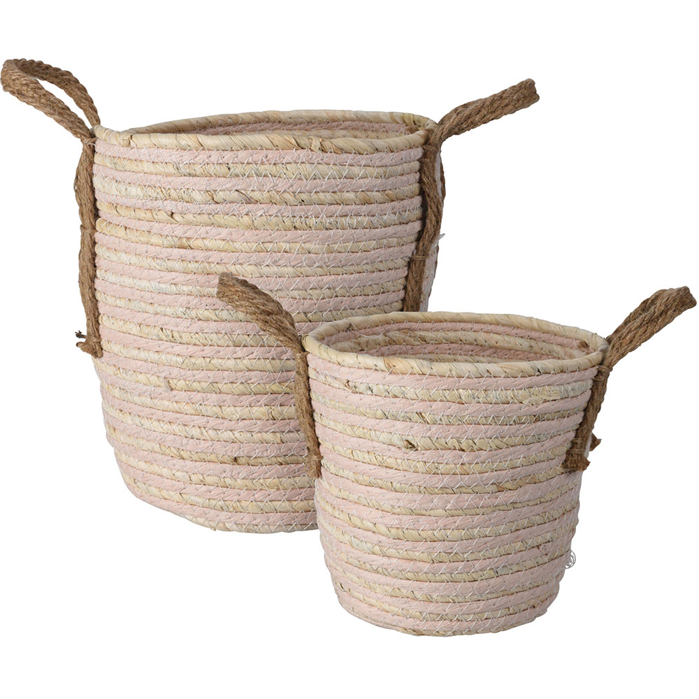 Cos depozitare KR2004260, maro deschis-roz, 2 bucati