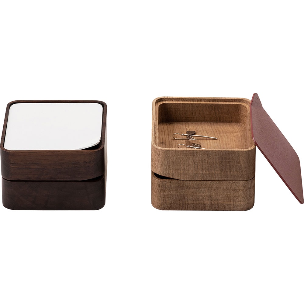 Cutie depozitare Kono, 10 x 12 x 4.6 cm, maro-rosu caramiziu