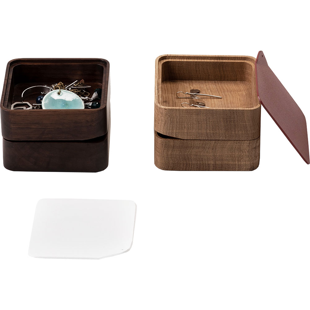 Cutie depozitare Kono, 10 x 12 x 4.6 cm, maro-rosu caramiziu