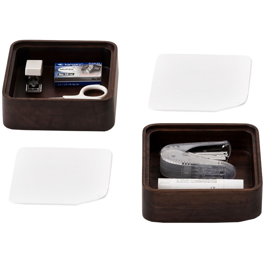 Cutie depozitare Kono, 10 x 12 x 4.6 cm, maro-alb