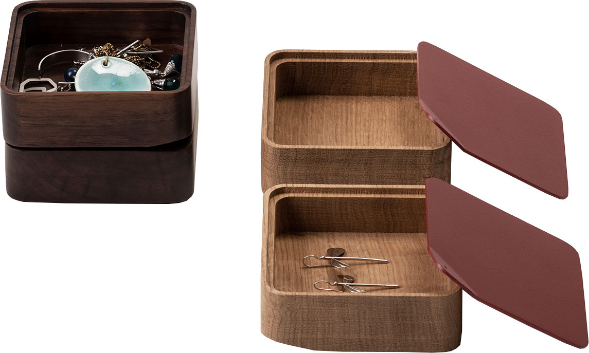 Cutie depozitare Kono, 10 x 12 x 4.6 cm, maro-alb