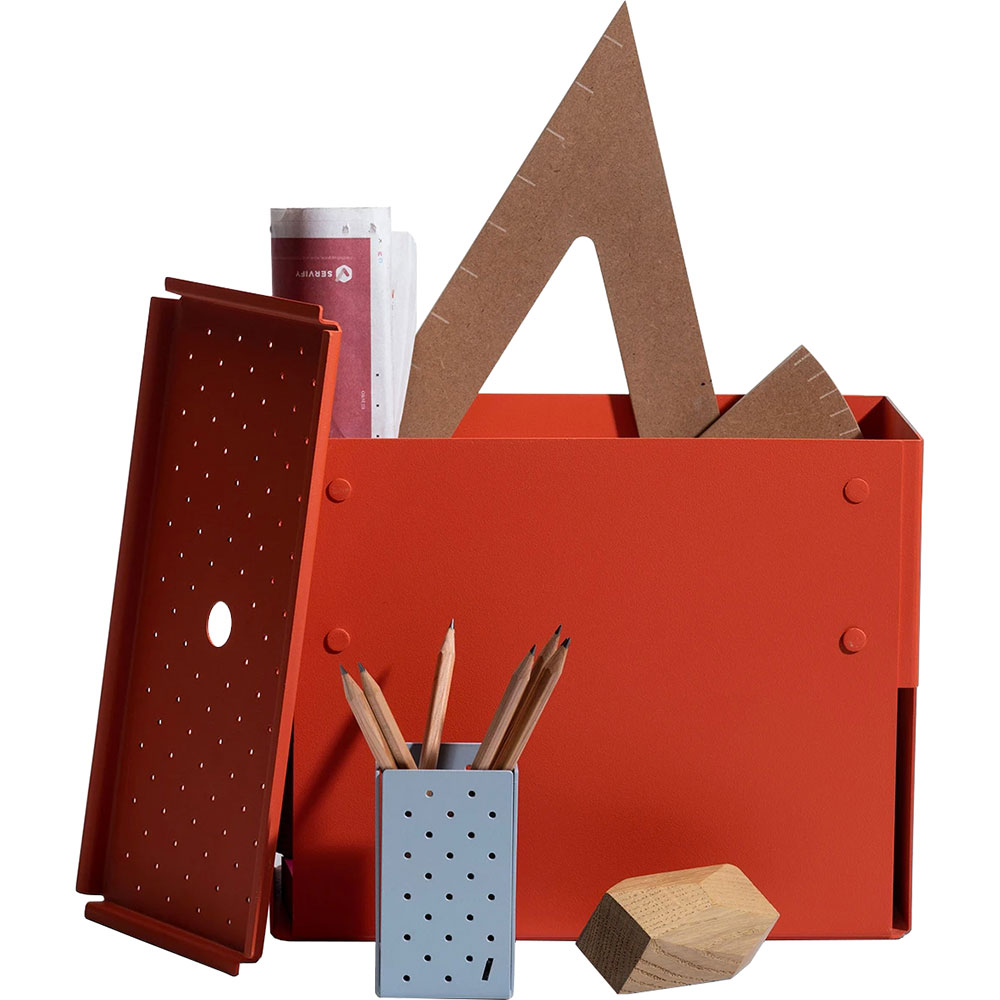 Cutie depozitare Euro Medium, 15 x 30 x 22.9 cm, rosu aprins