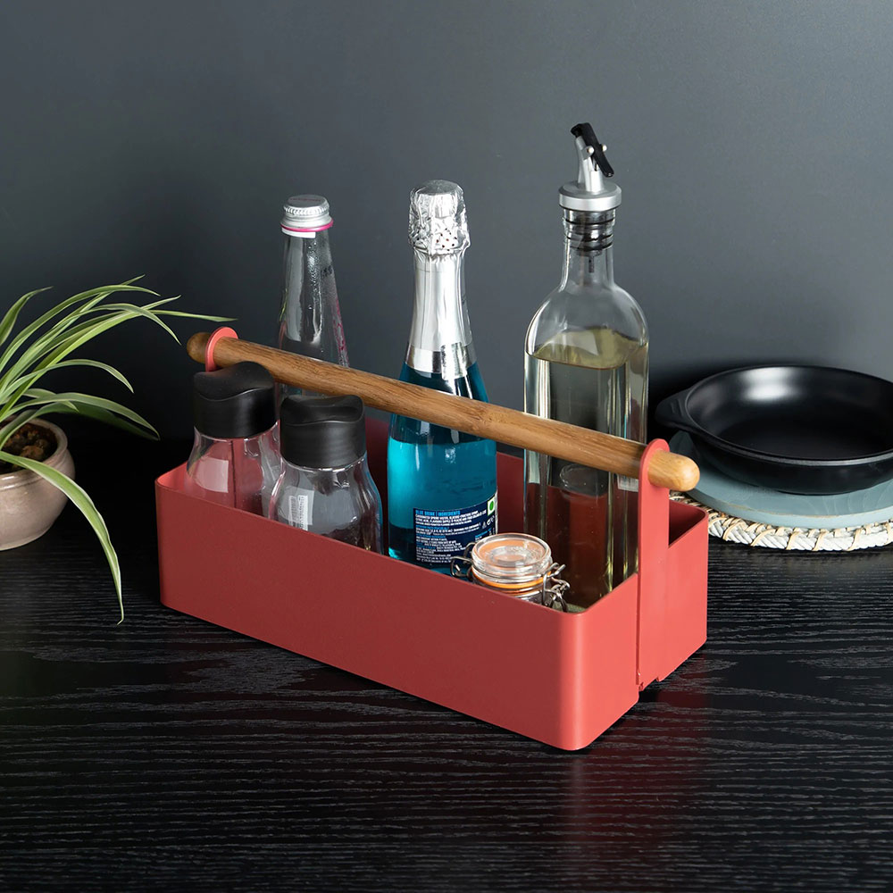 Cutie depozitare Cora Small, 34.9 x 15.4 x 15 cm, rosu caramiziu