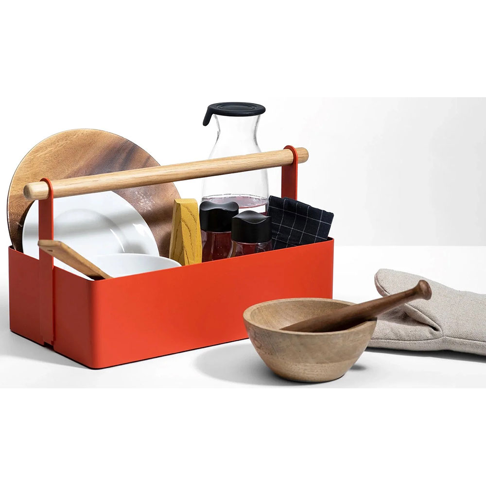 Cutie depozitare Cora Large, 41.6 x 20.3 x 20.3 cm, rosu aprins