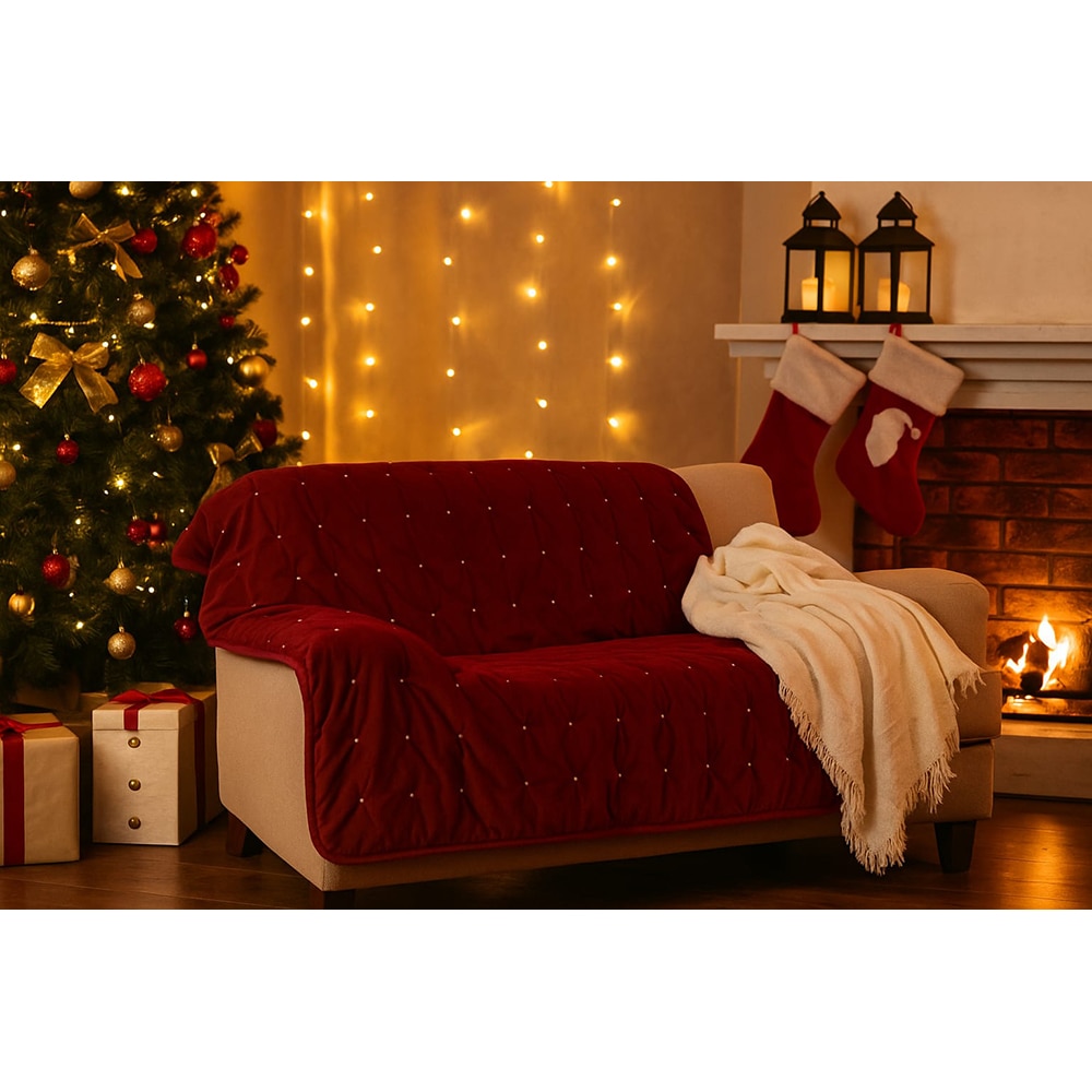 Pilota ATRIA Velvet Fluffy, poliester, 180 x 200 cm, bordo