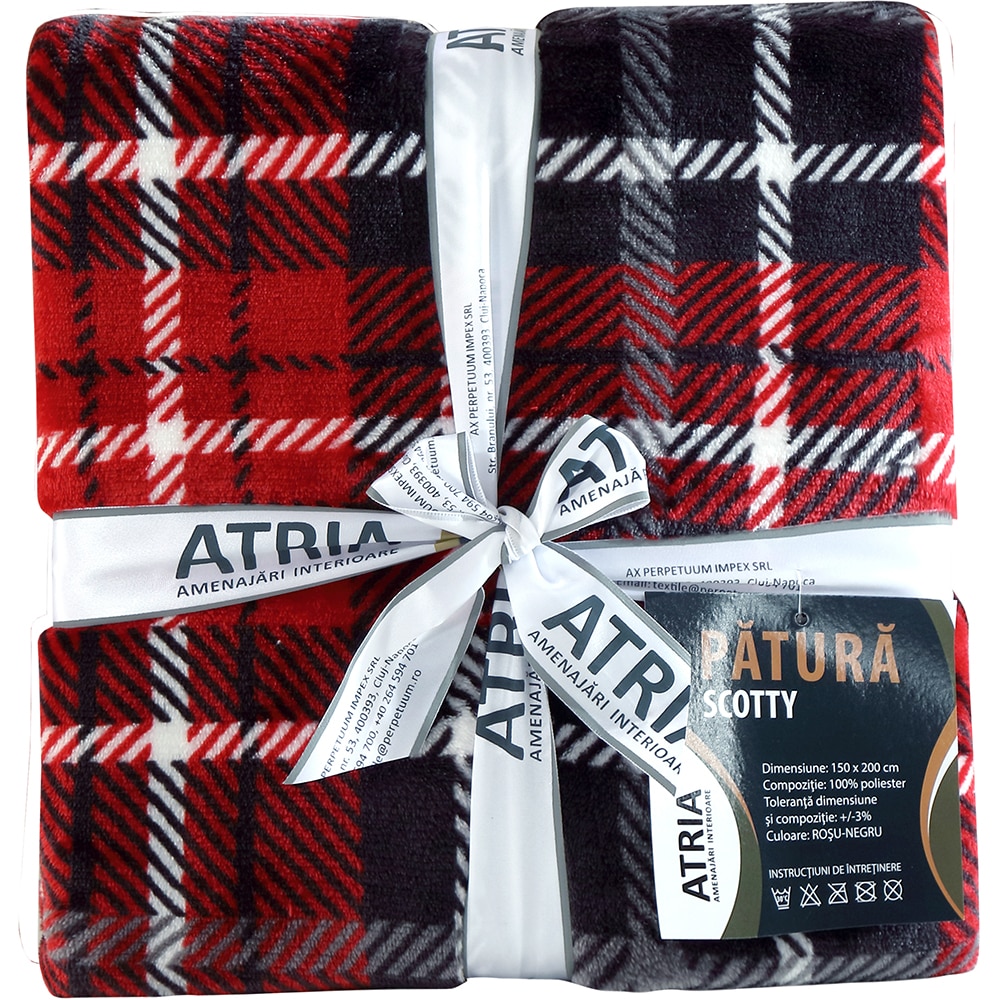 Patura ATRIA Scotty, 180 x 200 cm, poliester, multicolor