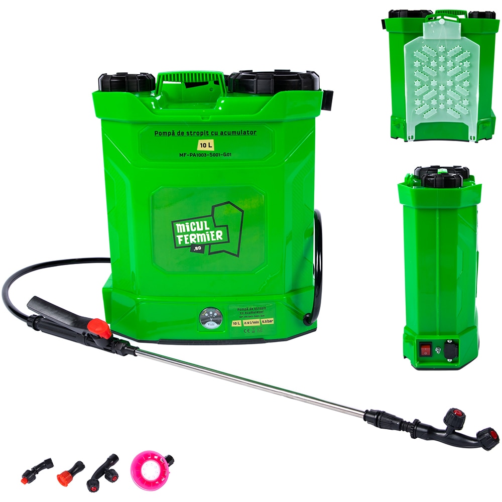 Pompa de stropit MICUL FERMIER MF-PA1003-S001-G01, acumulator, 10l, verde
