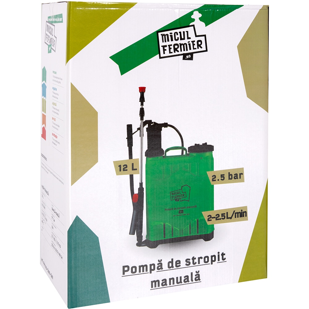 Pompa de stropit MICUL FERMIER MF-PM1010-S001-G01, manuala, 12l, verde