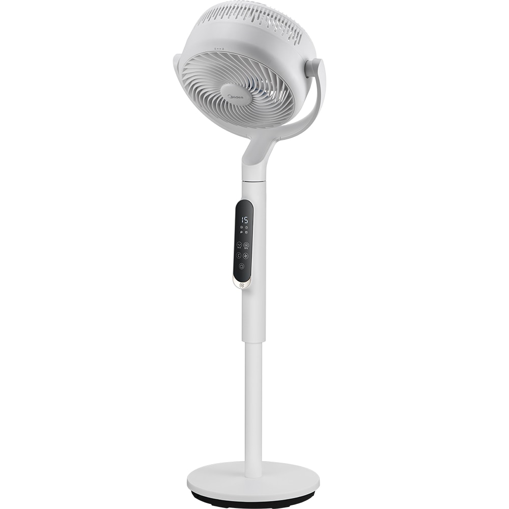 Ventilator cu picior MIDEA MFS242RDDW, 30 cm diametru, sistem Turbo Force cu 8 palete, 10 trepte de viteza, motor DC, 18W, alb