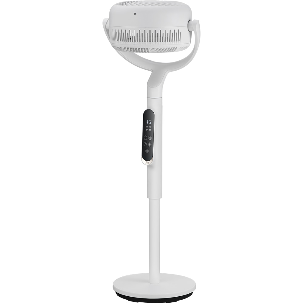 Ventilator cu picior MIDEA MFS242RDDW, 30 cm diametru, sistem Turbo Force cu 8 palete, 10 trepte de viteza, motor DC, 18W, alb