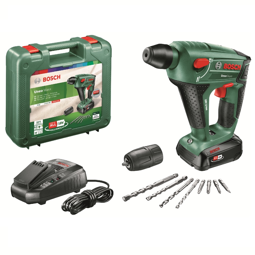 Ciocan rotopercutor BOSCH Uneo Maxx, 0.6J, SDS Plus, 900rpm, 2.5Ah