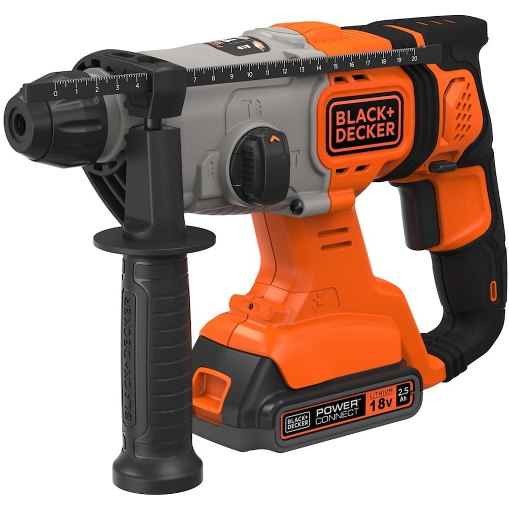 Ciocan rotopercutor BLACK&DECKER BCD900E2K QW, 1.2J, 1880rpm, 2 x 2.5 Ah, SDS Plus