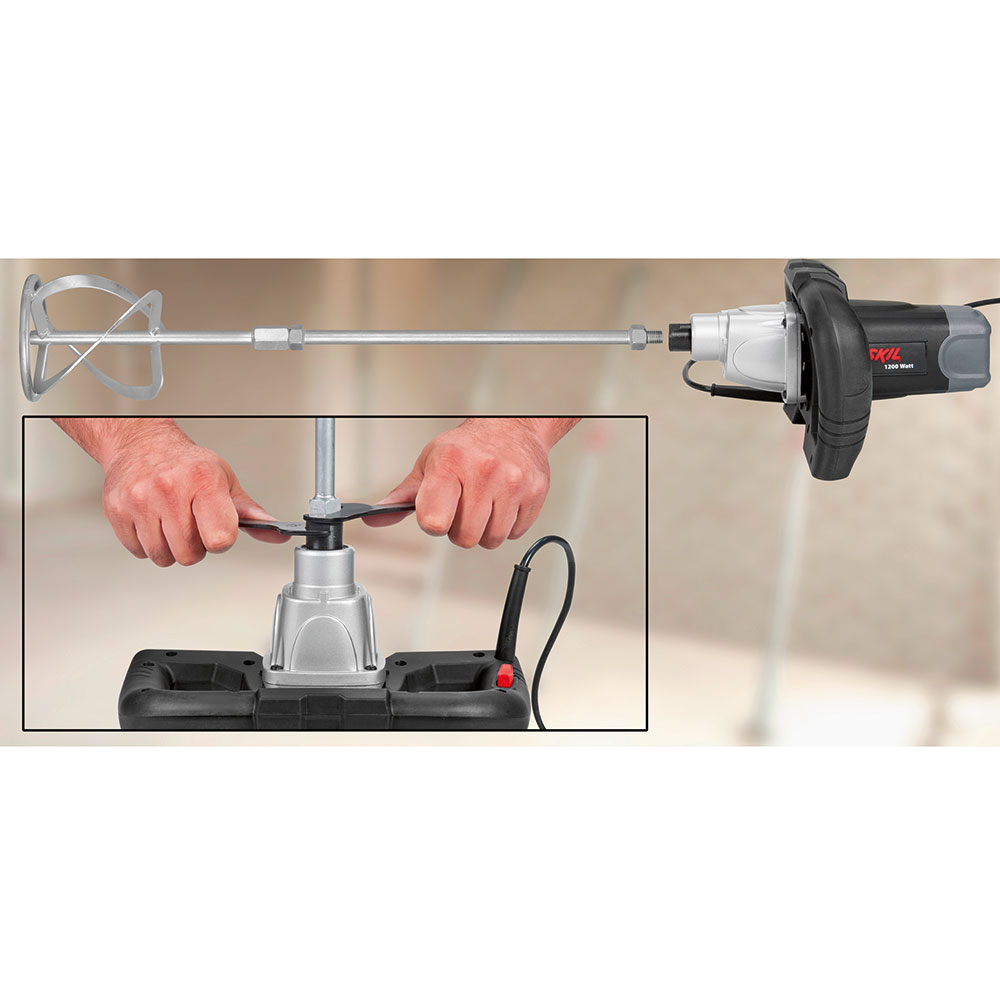 Amestecator vopsea/mortar SKIL F0151016AA, 1200W, 800RPM, M14, 50Nm, paleta 120mm, max 35Kg