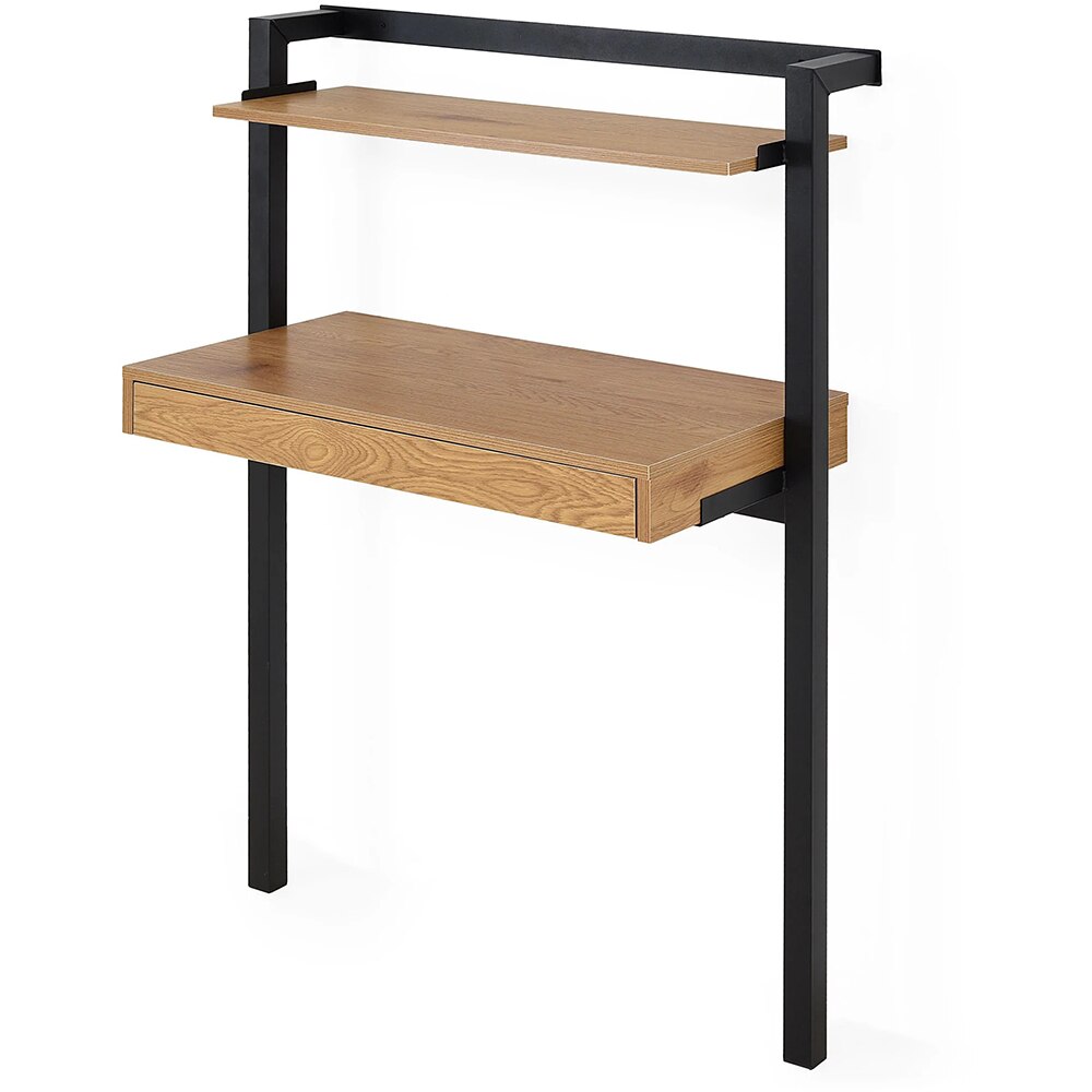 Etajera birou Topper, 80 x 40 x 118 cm, stejar-negru