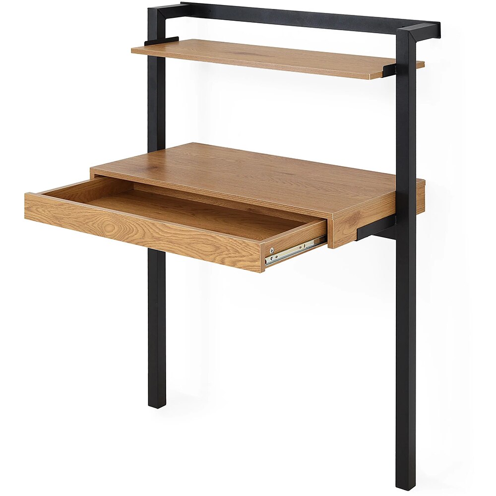 Etajera birou Topper, 80 x 40 x 118 cm, stejar-negru