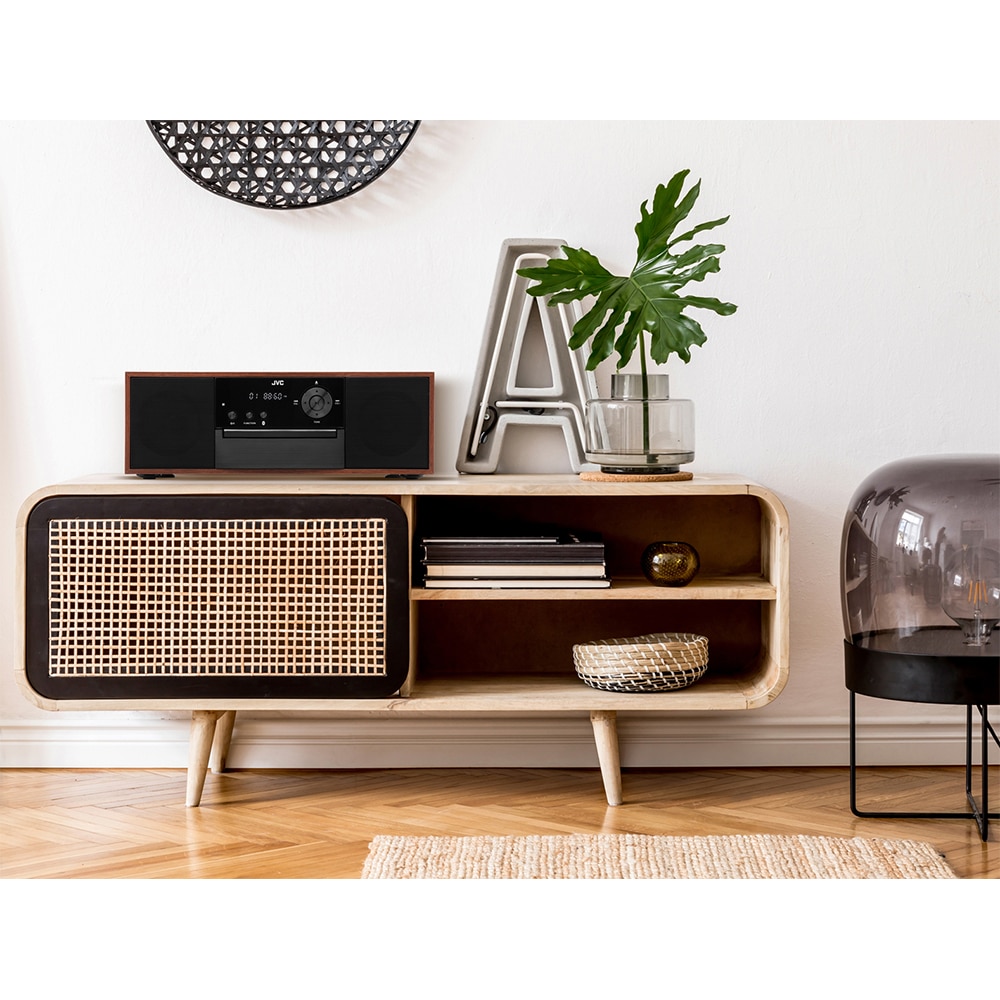 Microsistem audio JVC RD-E761, 16W, Bluetooth, USB, CD, Radio FM, maro