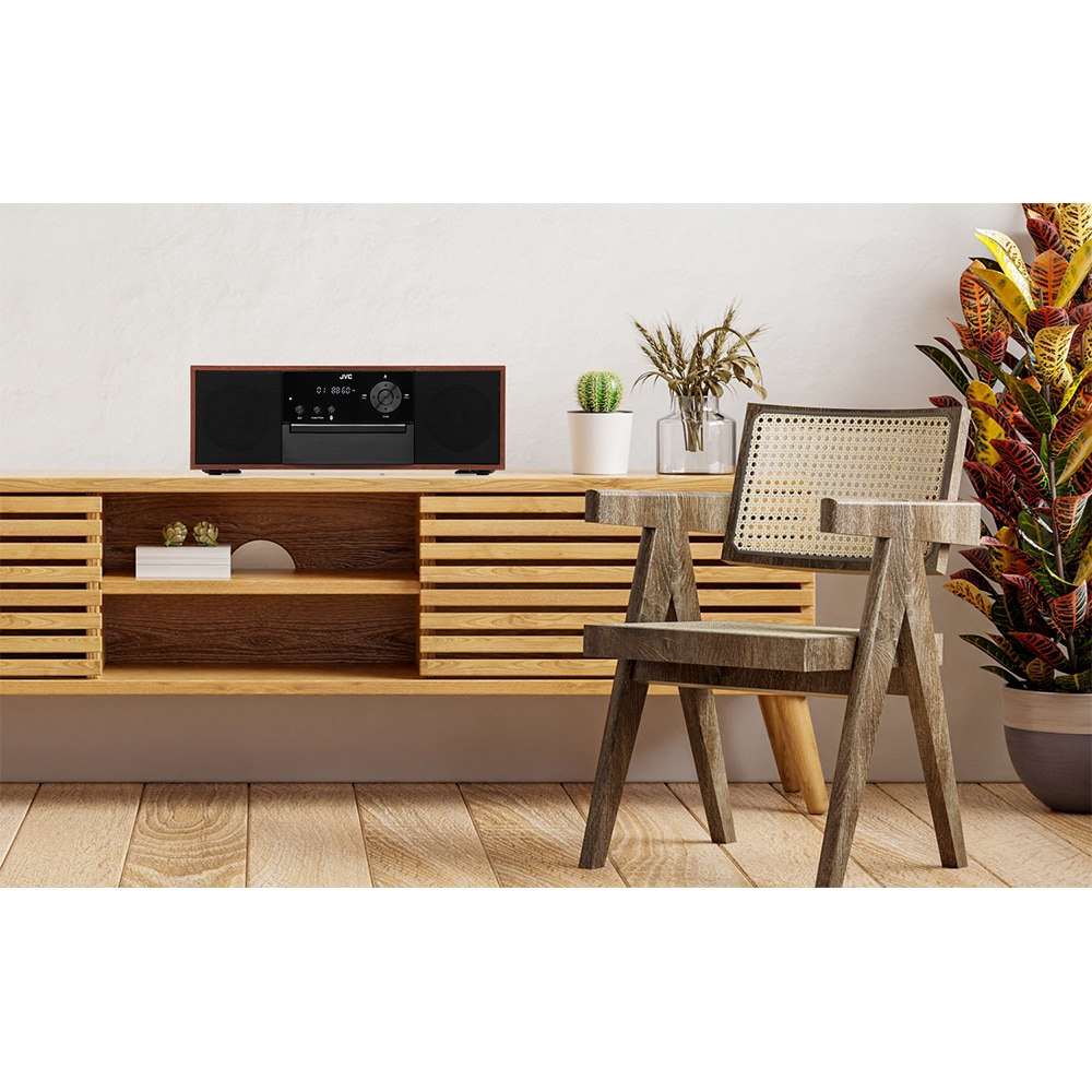 Microsistem audio JVC RD-E761, 16W, Bluetooth, USB, CD, Radio FM, maro