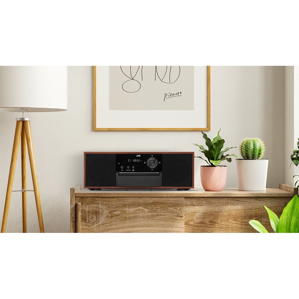 Microsistem audio JVC RD-E761, 16W, Bluetooth, USB, CD, Radio FM, maro