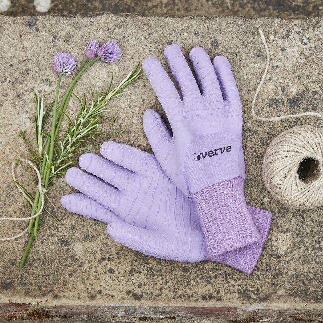 Manusa Verve de gradinarit, impregnata din latex, marime S, mov deschis 