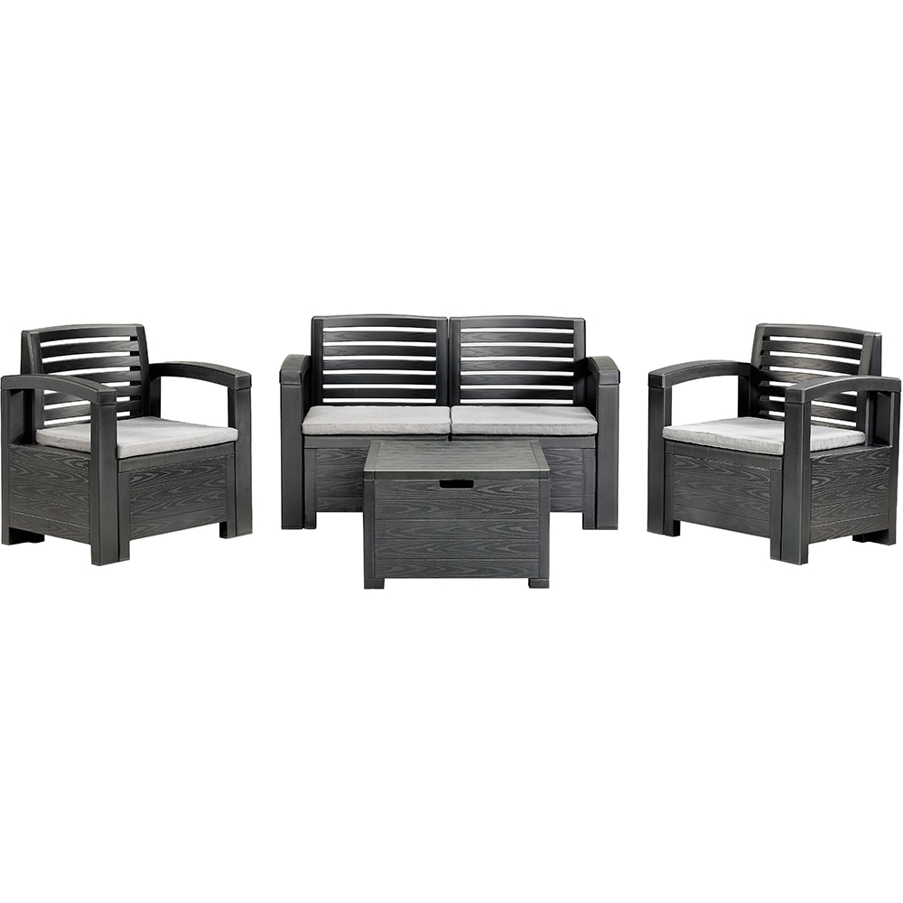 Set mobilier gradina BICA Nevada 2, 4 piese, gri antracit