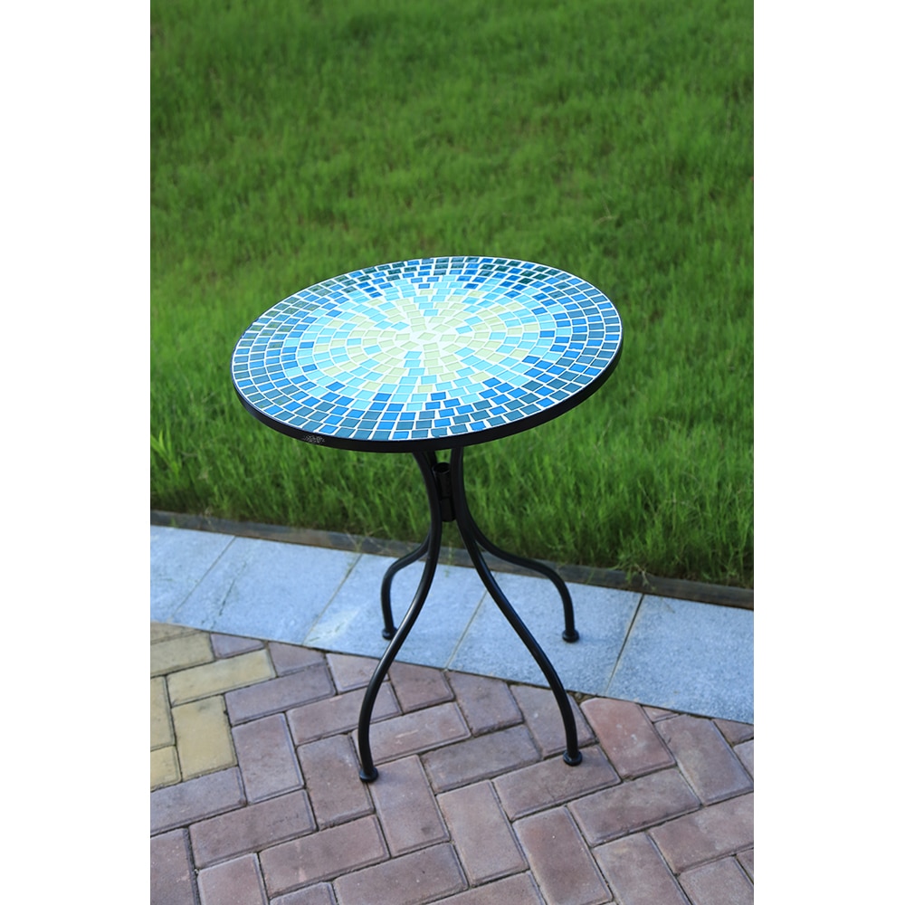 Set mobilier gradina MYRIA Bistro Mosaic Star, 3 piese, negru-albastru