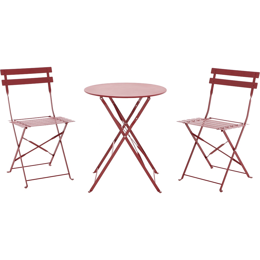 Set mobilier gradina MYRIA Bistro Red, 3 piese, rosu