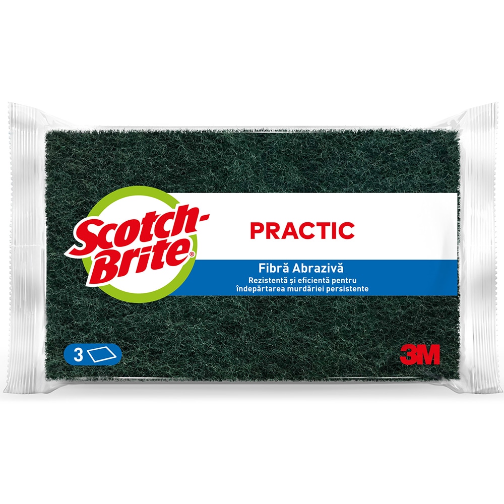 Laveta uscata SCOTCH-BRITE Practic, verde inchis, 3 bucati