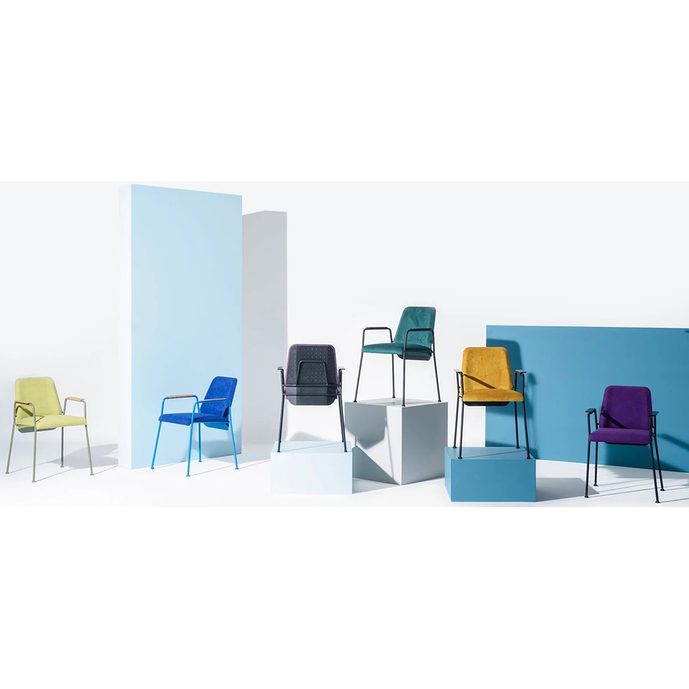 Scaun birou vizitator Line, textil, negru