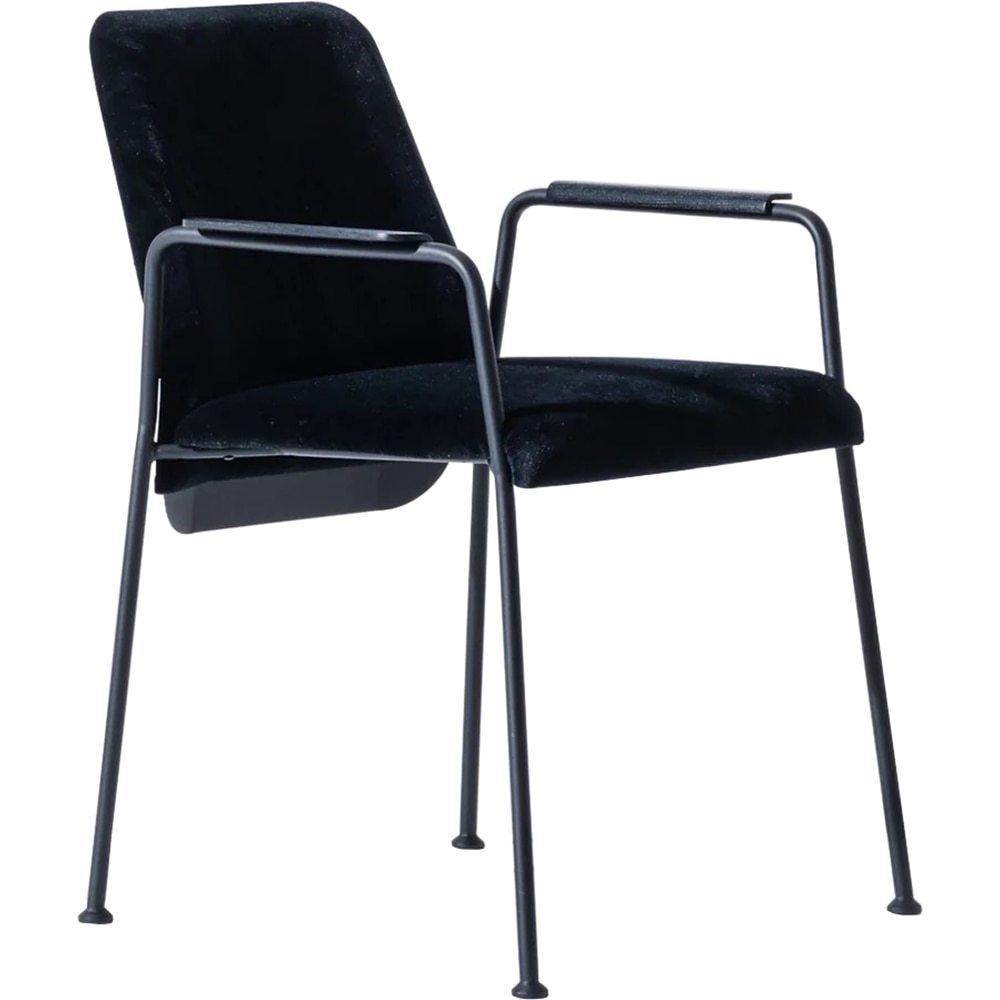 Scaun birou vizitator Line, textil, negru