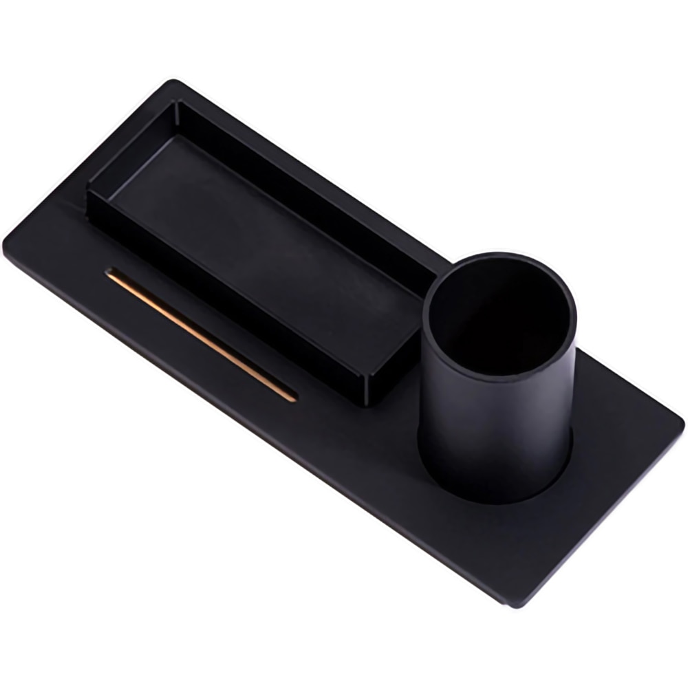 Suport accesorii birou SPIN Three, metal-lemn, negru