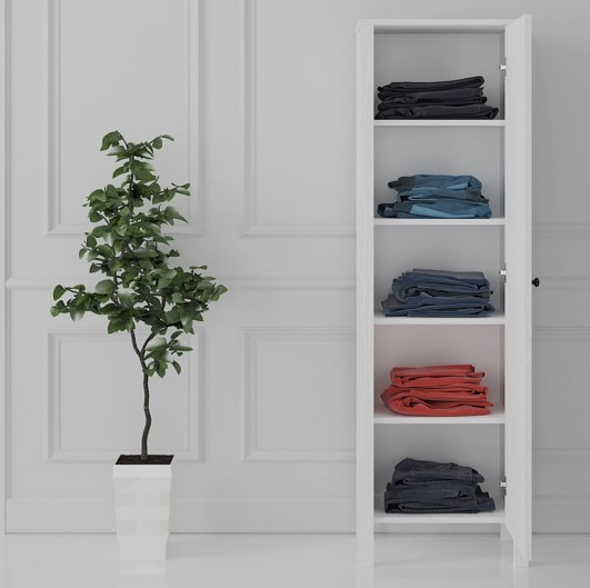 Dulap alb, Momosa, 45 x 169 x 32 cm