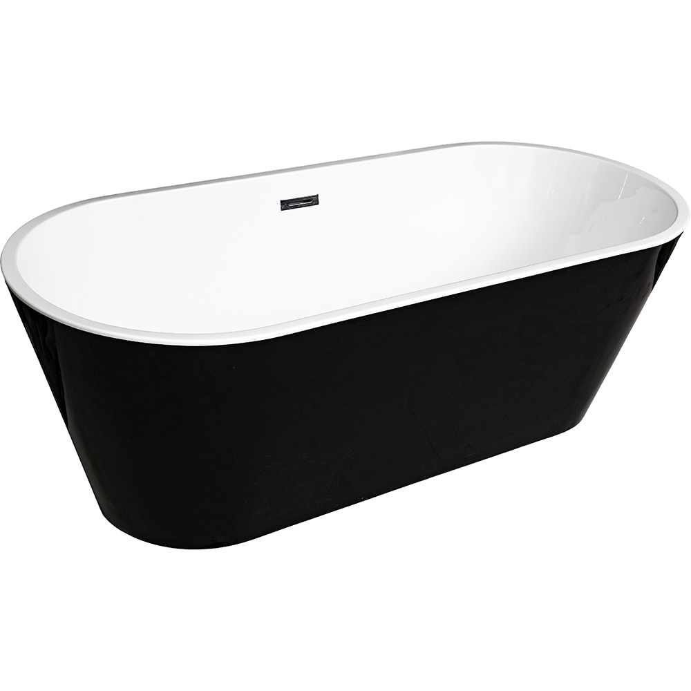 Cada baie freestanding MS-01, acril, 170 x 75 x 58 cm, negru