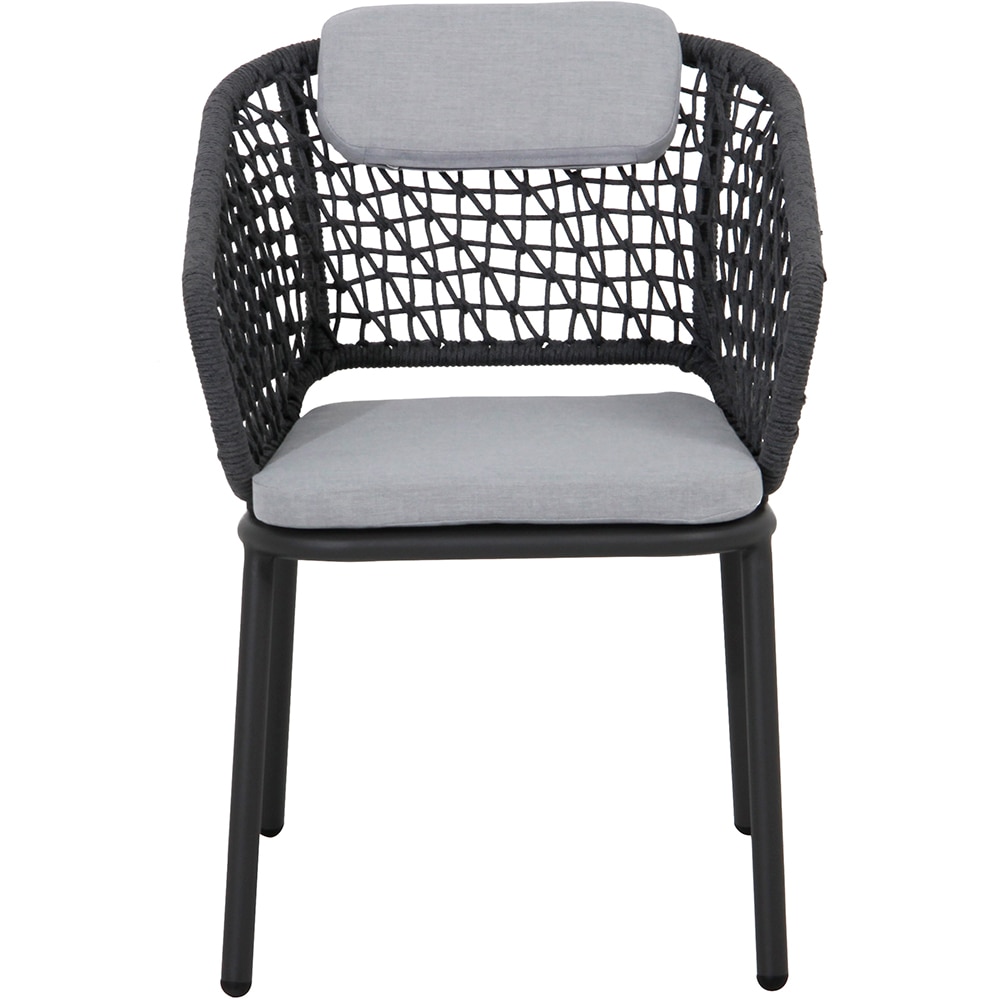 Scaun terasa MYRIA Oscar, aluminiu, 57 x 62 x 75 cm, gri inchis, 2 bucati