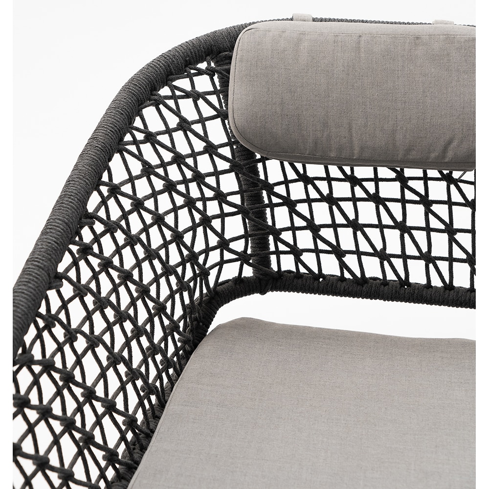 Scaun terasa MYRIA Oscar, aluminiu, 57 x 62 x 75 cm, gri inchis, 2 bucati