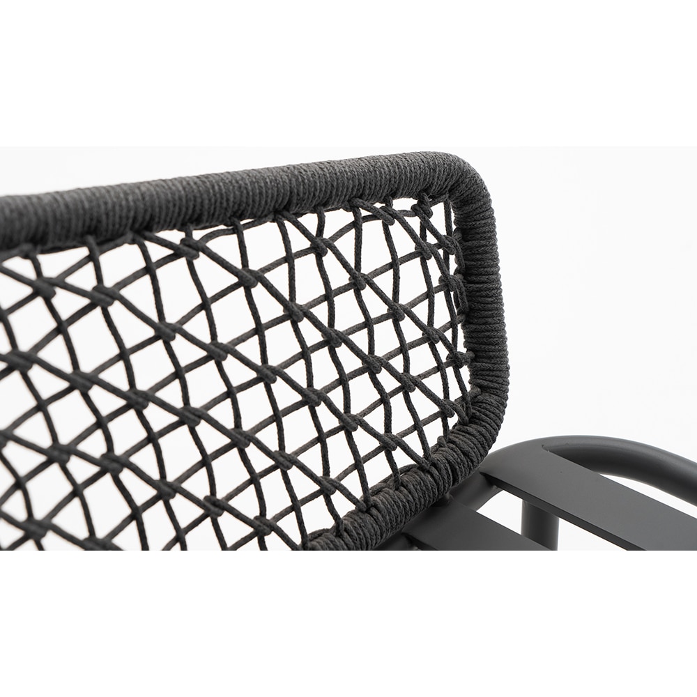 Scaun terasa MYRIA Oscar, aluminiu, 57 x 62 x 75 cm, gri inchis, 2 bucati