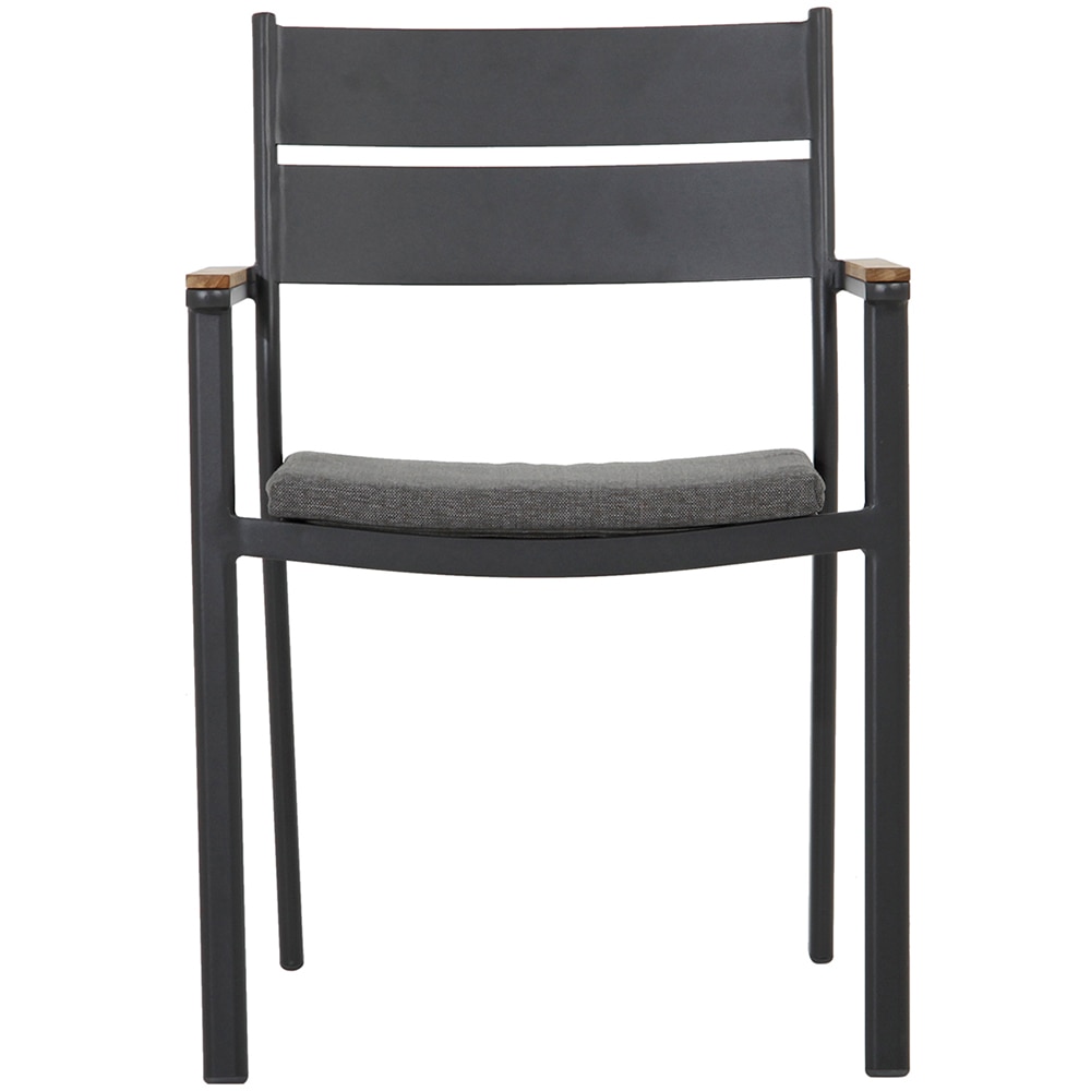 Scaun terasa MYRIA Simmons, aluminiu, 56 x 56 x 80 cm, gri inchis