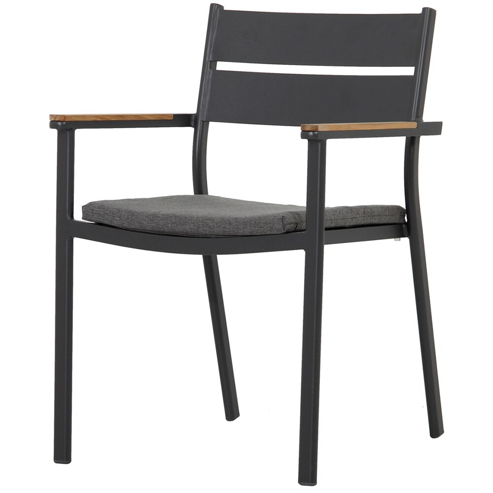 Scaun terasa MYRIA Simmons, aluminiu, 56 x 56 x 80 cm, gri inchis