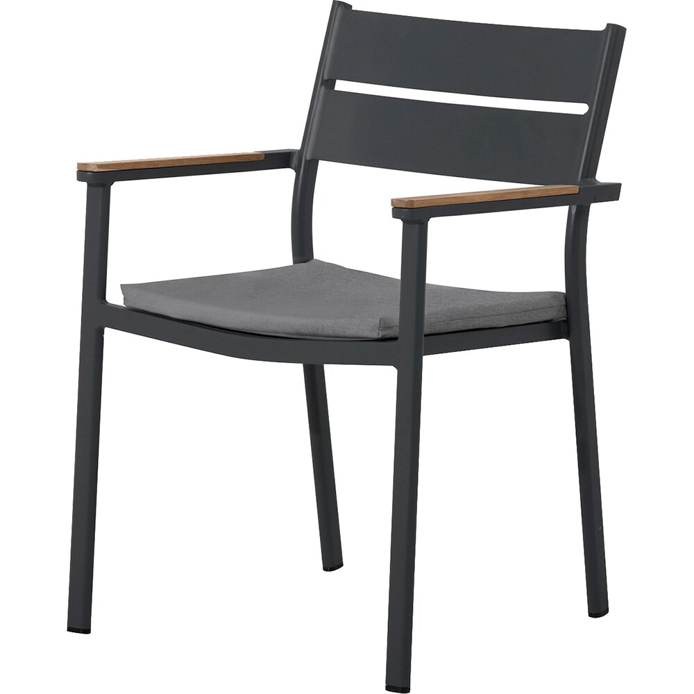 Scaun terasa MYRIA Simmons, aluminiu, 56 x 56 x 80 cm, gri inchis