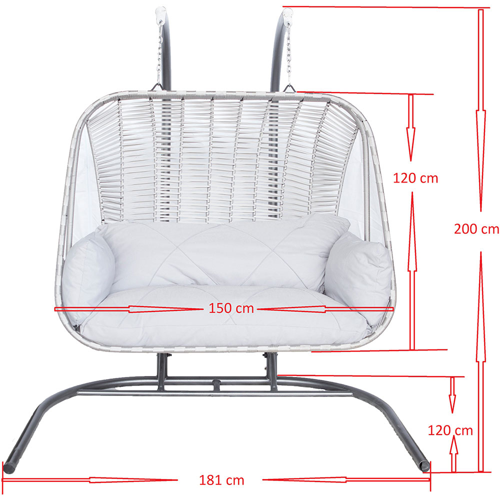 Leagan gradina OUTDOOR, 120 x 181 x 200 cm, gri deschis