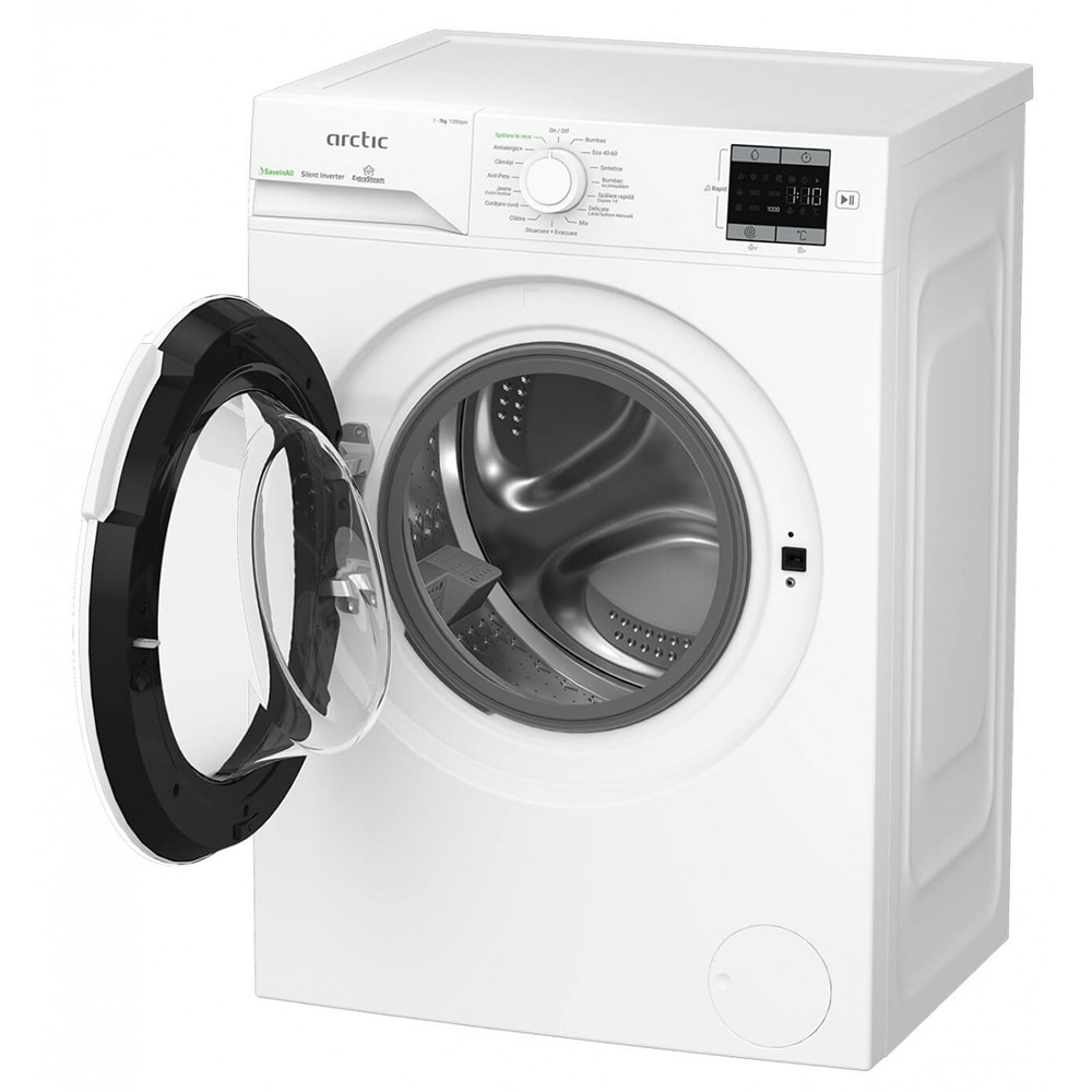 Masina de spalat rufe frontala ARCTIC APLM1WFSU17210W, Extra Steam, 7 kg, 1200rpm, Clasa A, alb