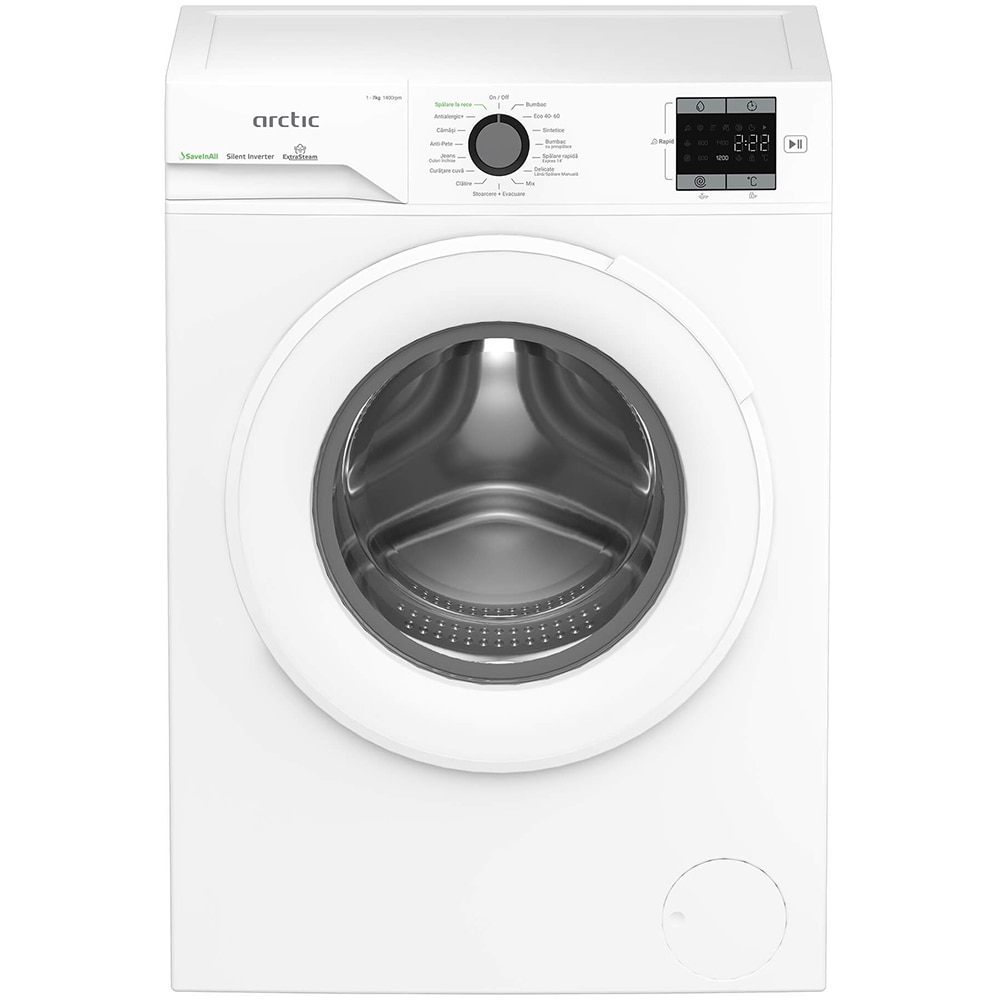Masina de spalat rufe frontala ARCTIC APLM1WFSU17410W, Extra Steam, 7 kg, 1400rpm, Clasa A, alb