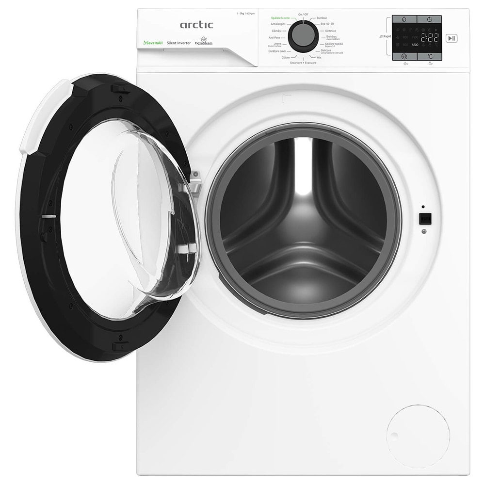 Masina de spalat rufe frontala ARCTIC APLM1WFSU17410W, Extra Steam, 7 kg, 1400rpm, Clasa A, alb