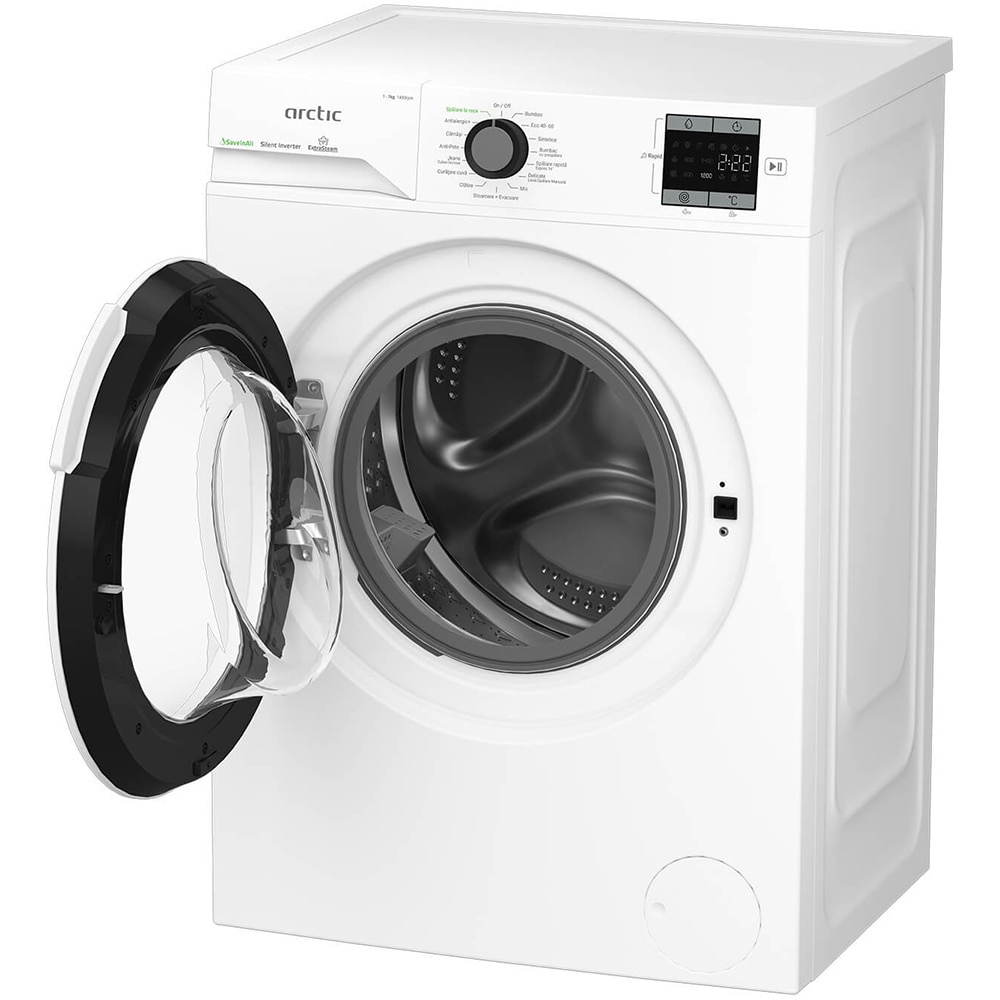 Masina de spalat rufe frontala ARCTIC APLM1WFSU17410W, Extra Steam, 7 kg, 1400rpm, Clasa A, alb