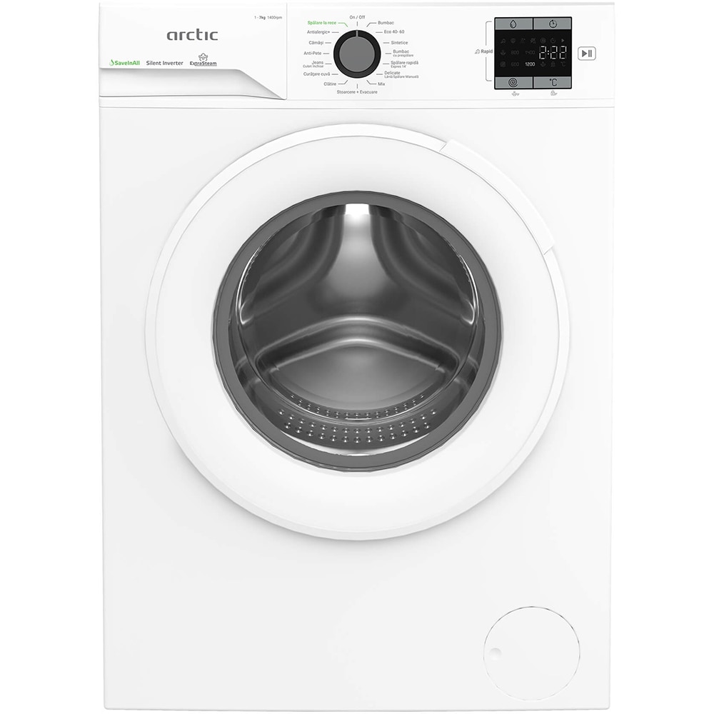 Masina de spalat rufe frontala ARCTIC APLM1WFSU17410W, Extra Steam, 7 kg, 1400rpm, Clasa A, alb