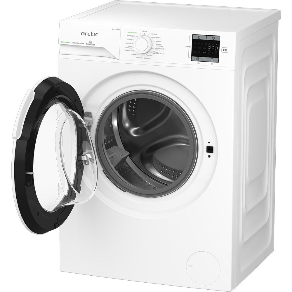 Masina de spalat rufe frontala ARCTIC APLM1WFSU19210W, ExtraSteam, 9 kg, 1200rpm, Clasa A, alb